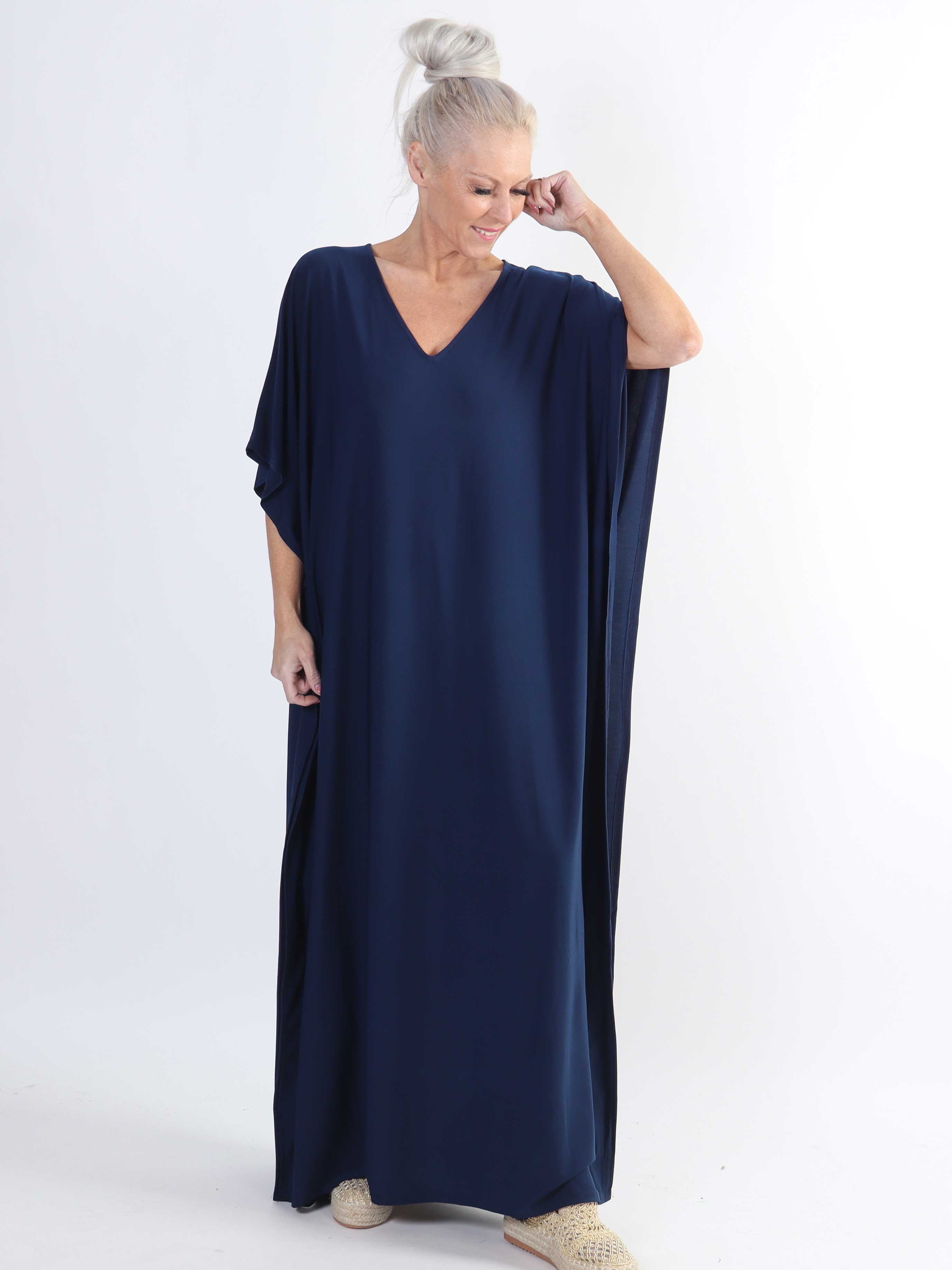 Azmina Plain Long - Ensfarvet elastisk plus size tunika
